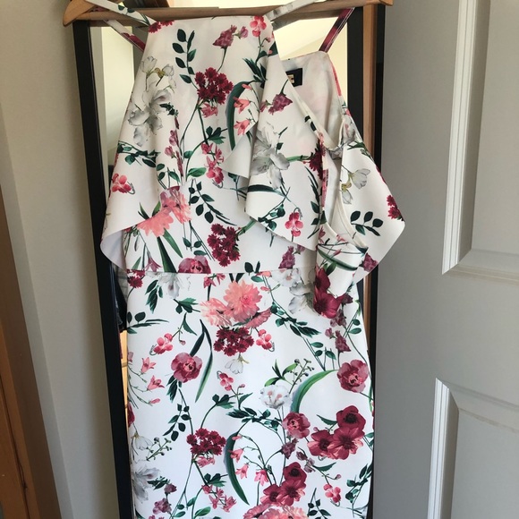ALEXIA ADMOR Floral Off-the-Shoulder Midi Dress S - Picture 3 of 3